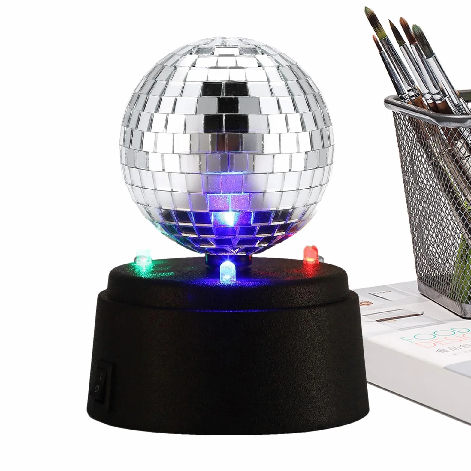 Lustrzana kula dyskotekowa, kula dyskotekowa z lustrem | Impreza Disco Ball | Ma?a lampa taneczna zasilana bateri?, lustrzana kula dyskotekowa, ?wietlenie ?wi?teczne dla zespo?ów, barów, wesel, przyj