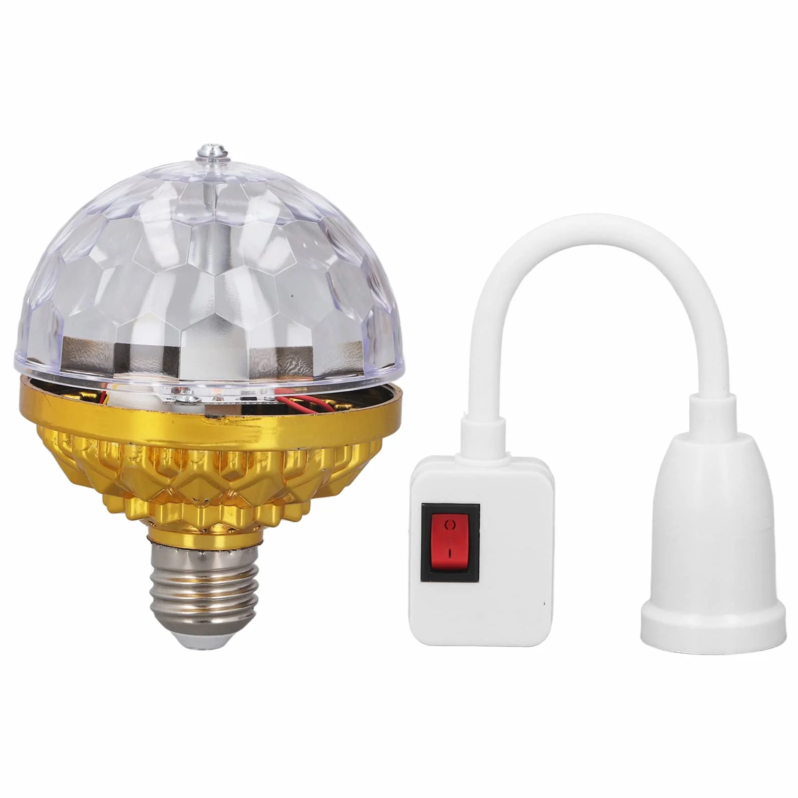 Kolorowa Obrotowa Kula świetlna, Trwała 6W Metalowa Dioda LED Obrotowa Kula Lampka Nocna z Uniwersalnym Gniazdem na ceremonię ślubną Karaoke (Wtyczka UE 220 V)