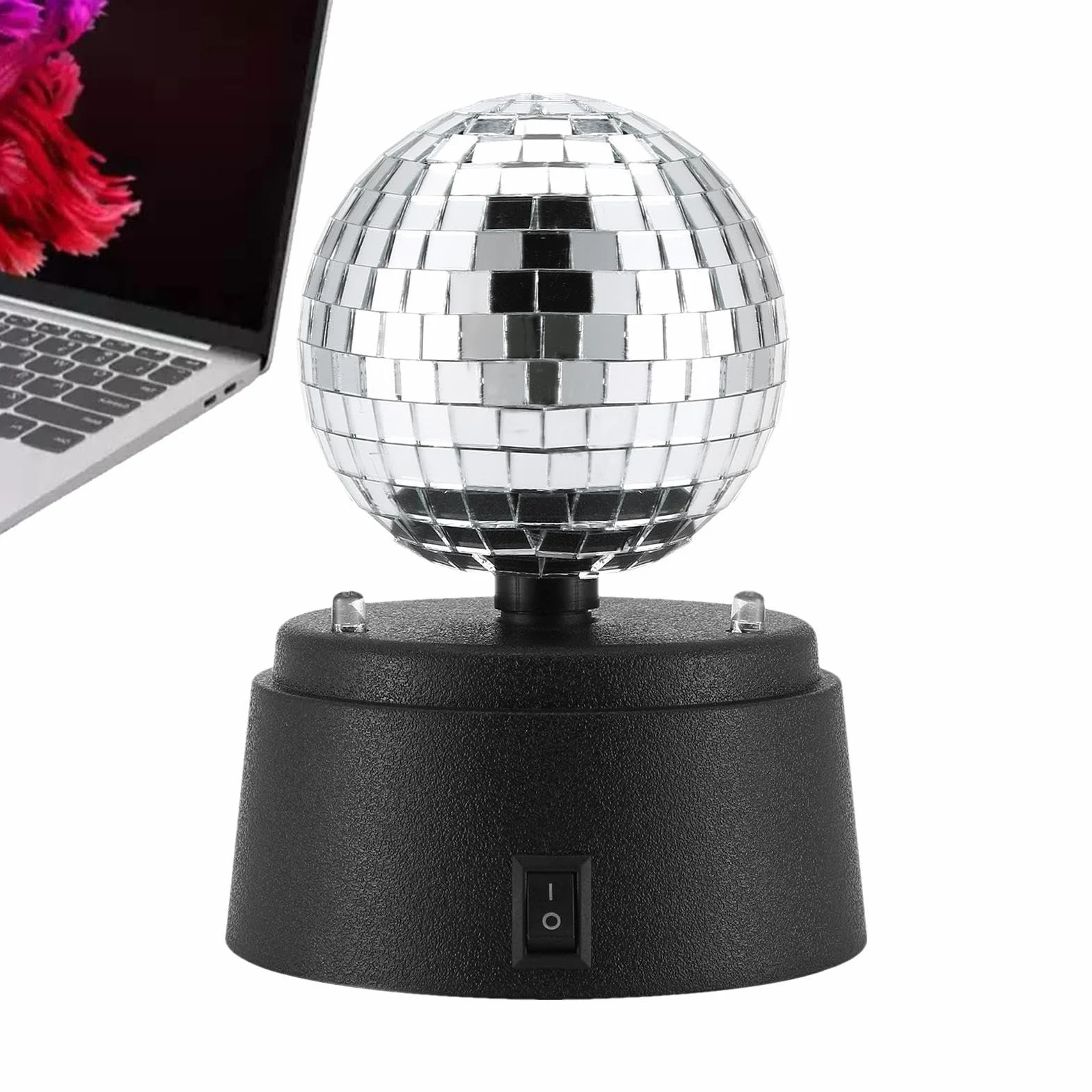 Lustrzana kula dyskotekowa, kula dyskotekowa z lustrem | Impreza Disco Ball | Ma?a lampa taneczna zasilana bateri?, lustrzana kula dyskotekowa, ?wietlenie ?wi?teczne dla zespo?ów, barów, wesel, przyj